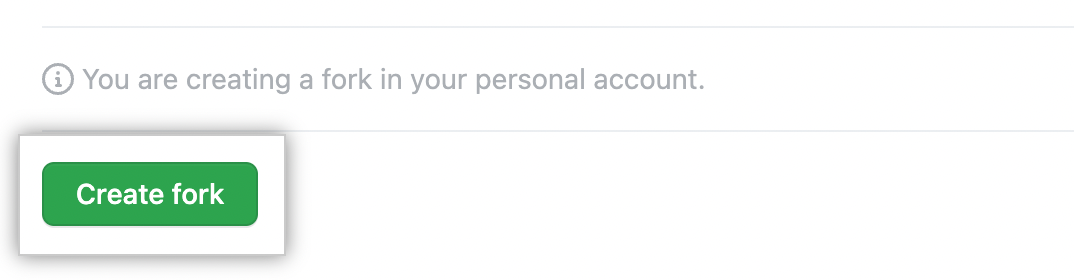 Emphasized create fork button