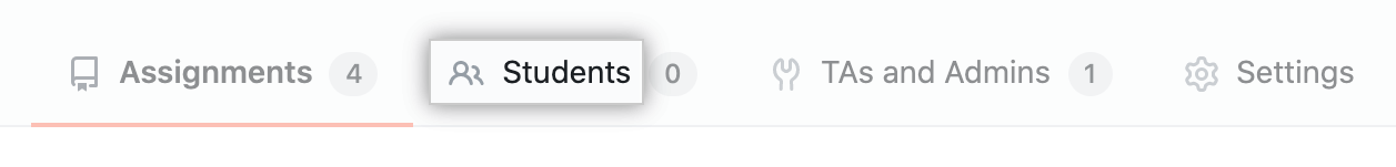 "Students" tab for classroom