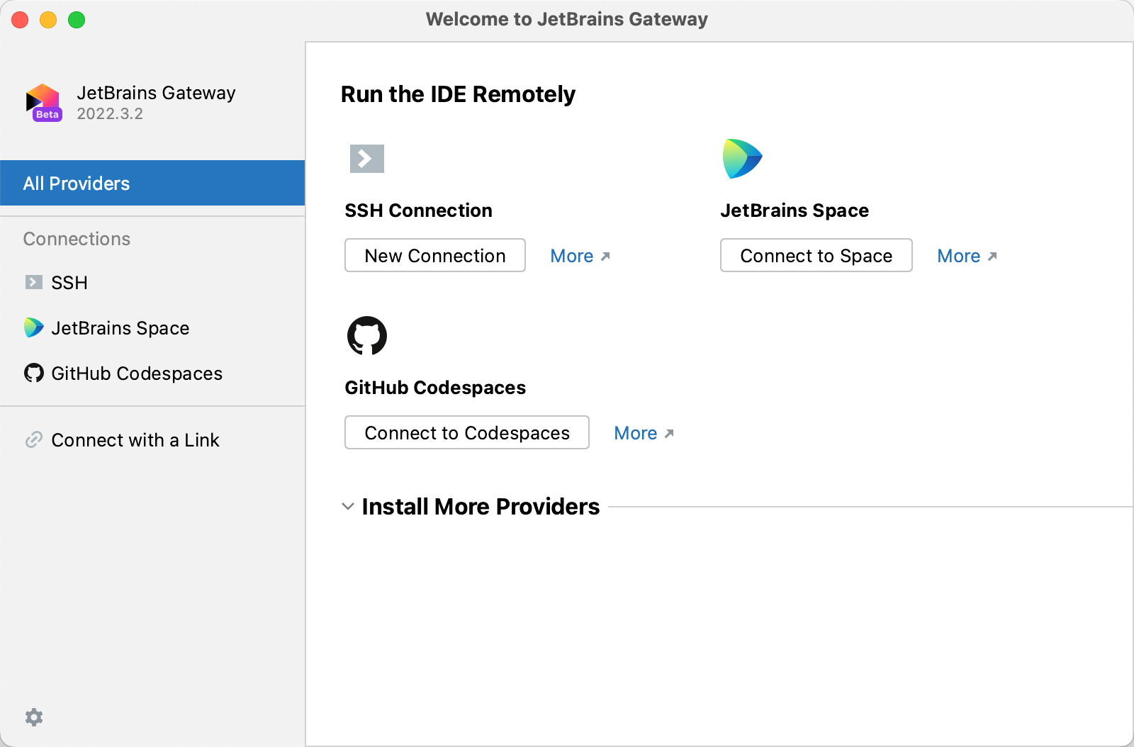Screenshot of the Gateway with the 'Connect to Codespace' button