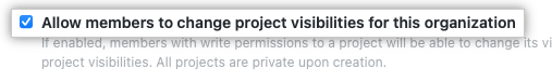 Screenshot showing checkbox to set visibility changes