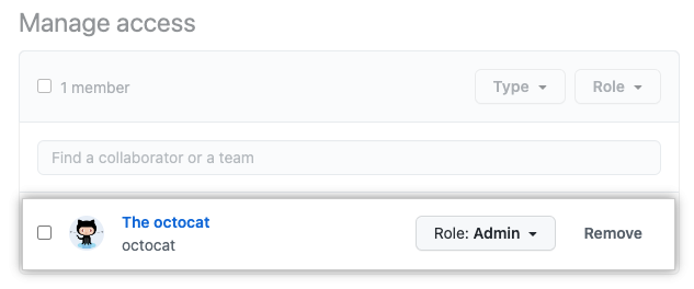 Screenshot showing a collaborator