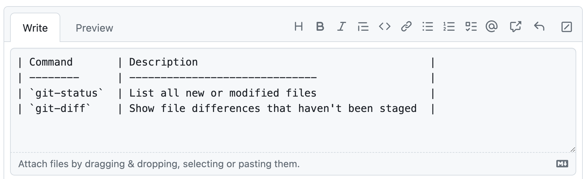 고정 너비 글꼴을 사용하도록 설정된 GitHub 주석 필드를 보여 주는 스크린샷