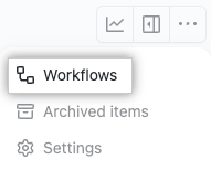 Screenshot showing the 'Workflows' menu item