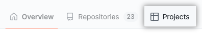 Screenshot showing the 'Projects' tab