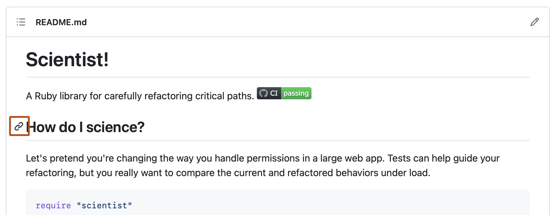 github/scientis 리포지토리에 대한 추가 정보 파일 내 섹션 링크