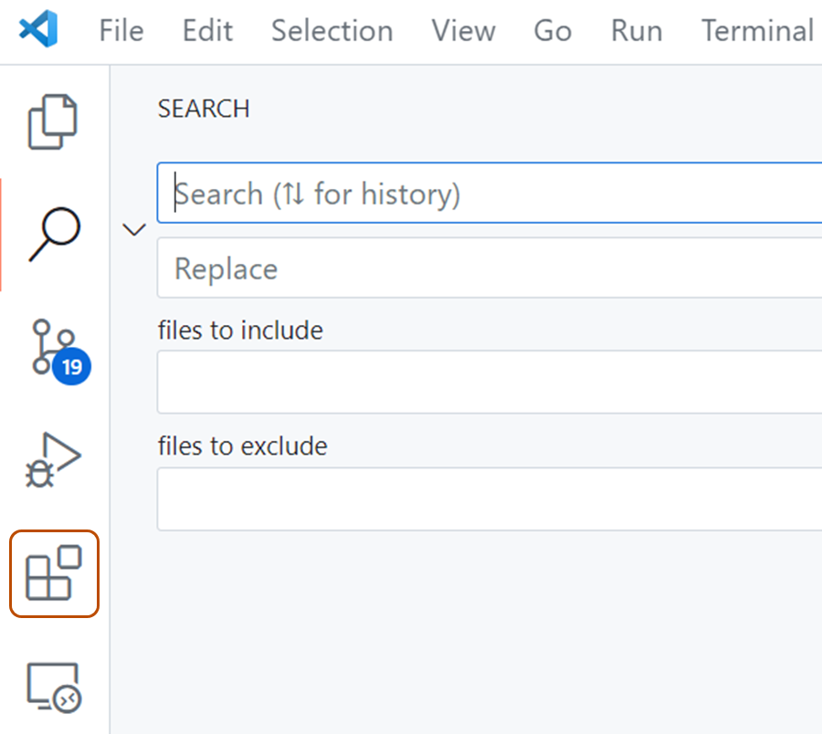 Screenshot of the extensions icon in the Activity Bar.
